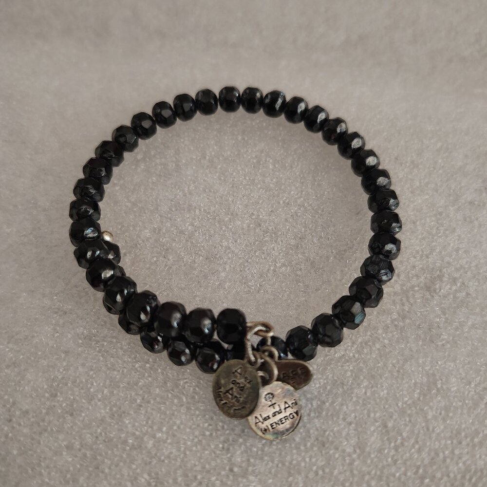 Alex and Ani Vintage Black Dress Beaded  Bracelet Bangle   162